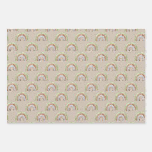 Rainbow Blue Green Brown Geschenkpapier Set (Vorderseite 3)
