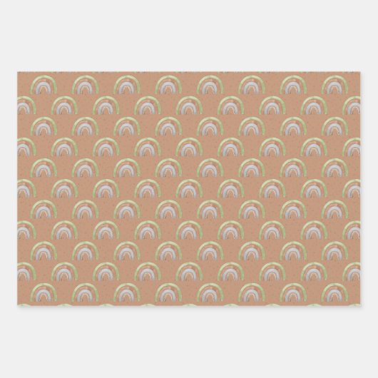 Rainbow Blue Green Brown Geschenkpapier Set (Vorderseite)
