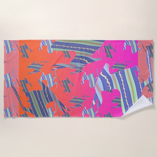 Rainbow Blue Kangaroo Beach Handtuch (Vorderseite)