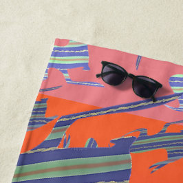 Rainbow Blue Kangaroo Beach Handtuch