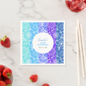 Rainbow Blue Stripes Floral Geburtstag Serviette (Beispiel)