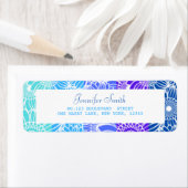 Rainbow Blue Stripes Floral Geburtstagsadresse (Insitu)