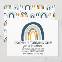 Rainbow Blue und braune Jungen zum Geburtstag einl