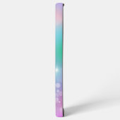 Rainbow Blue und Pink Bokeh Samsung Galaxy Hülle (Linke Seite)