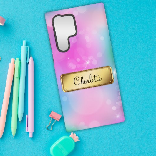 Rainbow Blue und Pink Bokeh Samsung Galaxy Hülle