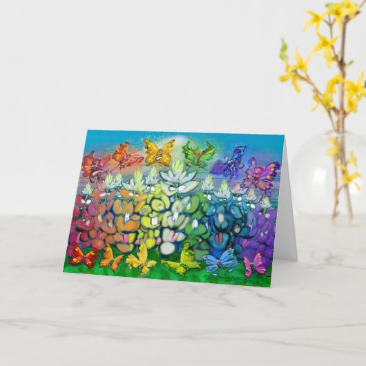 Rainbow Bluebonnets Karte (Gelbe Blume)
