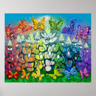 Rainbow Bluebonnets Poster