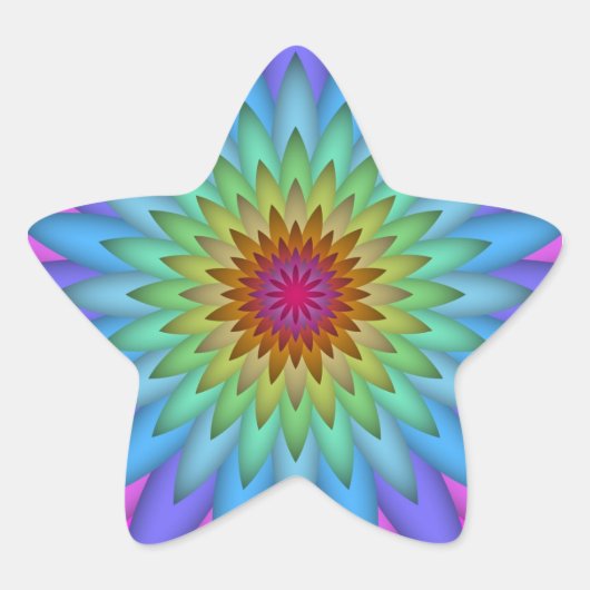 Rainbow Blume Abstrakt Art Stern-Aufkleber (Vorderseite)