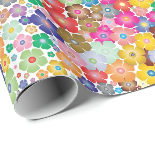 Rainbow-Blume blüht Papier Geschenkpapier (Rolleneckpunkt)