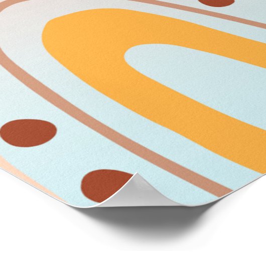 Rainbow Blume Boho Abstrakt Poster (Ecke)