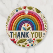Rainbow & Blume Boho bestickt Schau Vielen Dank Geschenkanhänger (Rückseite)