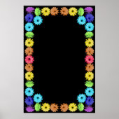 Rainbow Blume Border Poster (Vorne)