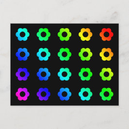 Rainbow Blume Colorful Multicolor Daisy Daisies Postkarte