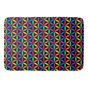 Rainbow-Blume des Lebensmusters Badematte