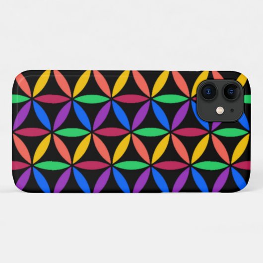 Rainbow-Blume des Lebensmusters Case-Mate iPhone Hülle (Rückseite (Horizontal))