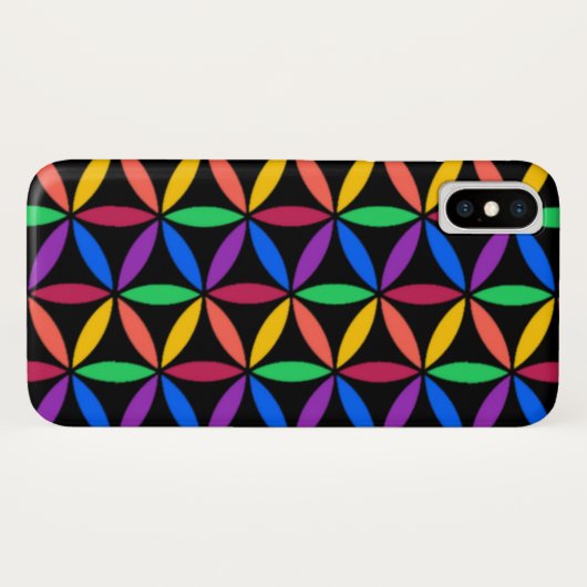 Rainbow-Blume des Lebensmusters Case-Mate iPhone Hülle (Rückseite (Horizontal))