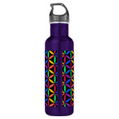 Rainbow-Blume des Lebensmusters Edelstahlflasche (Rückseite)