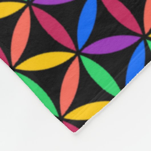 Rainbow-Blume des Lebensmusters Fleecedecke (Ecke)