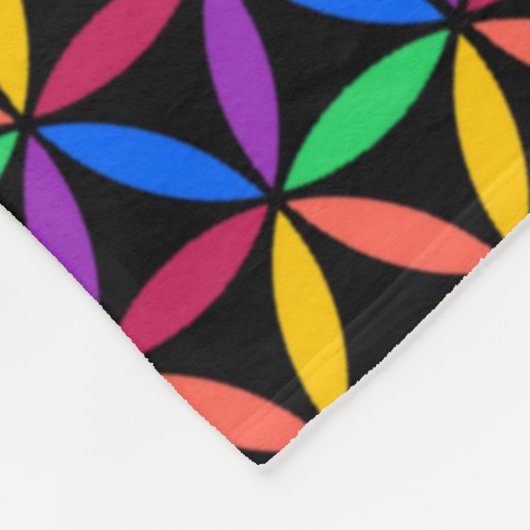 Rainbow-Blume des Lebensmusters Fleecedecke (Ecke)