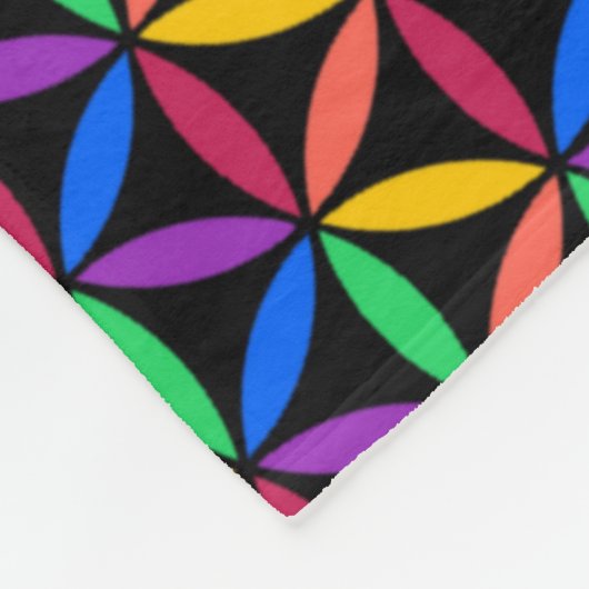 Rainbow-Blume des Lebensmusters Fleecedecke (Ecke)