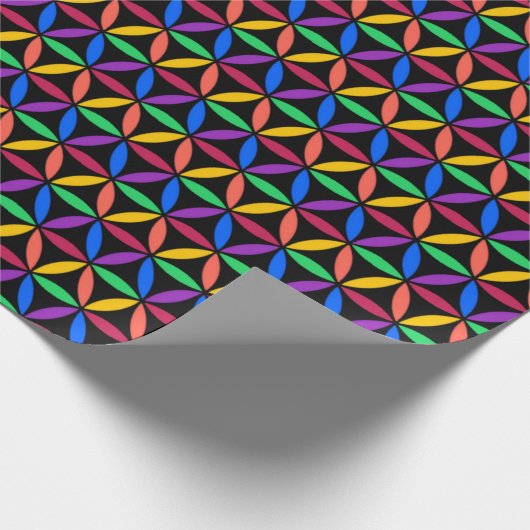 Rainbow-Blume des Lebensmusters Geschenkpapier (Ecke)