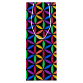 Rainbow-Blume des Lebensmusters Geschenktüte Für Weinflaschen (Rückseite)