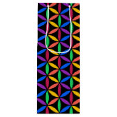 Rainbow-Blume des Lebensmusters Geschenktüte Für Weinflaschen (Vorderseite)