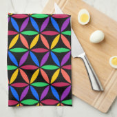 Rainbow-Blume des Lebensmusters Geschirrtuch (Viertel Falte)