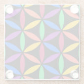 Rainbow-Blume des Lebensmusters Glasuntersetzer (Rückseite)