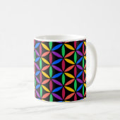 Rainbow-Blume des Lebensmusters Kaffeetasse (VorderseiteRechts)