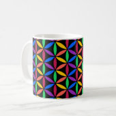 Rainbow-Blume des Lebensmusters Kaffeetasse (Vorderseite Links)
