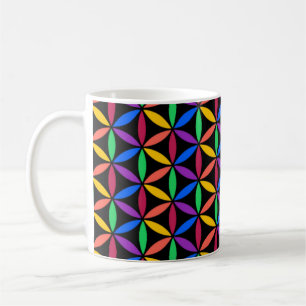 Rainbow-Blume des Lebensmusters Kaffeetasse
