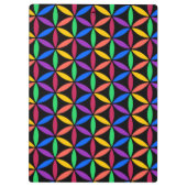 Rainbow-Blume des Lebensmusters Klemmbrett (Rückseite)