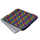 Rainbow-Blume des Lebensmusters Laptopschutzhülle (Vorne Knopf)
