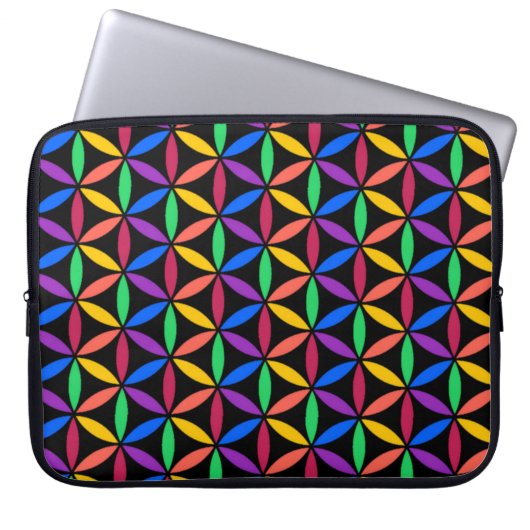Rainbow-Blume des Lebensmusters Laptopschutzhülle (Vorderseite)