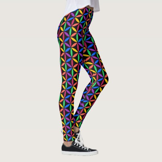 Rainbow-Blume des Lebensmusters Leggings (Rechts)