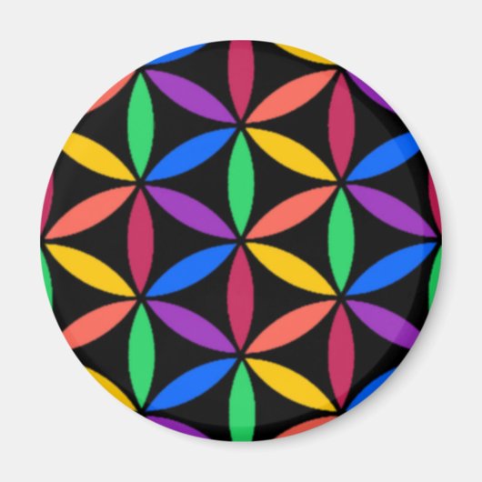 Rainbow-Blume des Lebensmusters Magnet (Vorne)