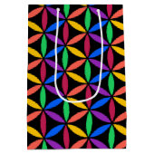Rainbow-Blume des Lebensmusters Mittlere Geschenktüte (Rückseite)