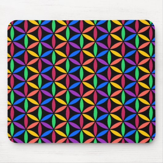 Rainbow-Blume des Lebensmusters Mousepad (Vorne)