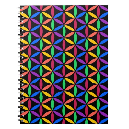 Rainbow-Blume des Lebensmusters Notizblock (Vorderseite)