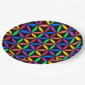 Rainbow-Blume des Lebensmusters Pappteller (Schrägansicht)