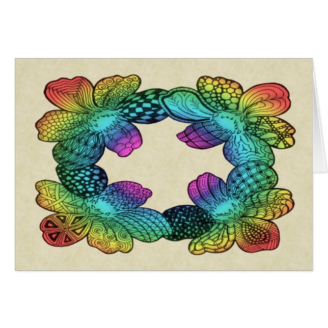 Rainbow Blume Doodle (Vorderseite (Horizontal))