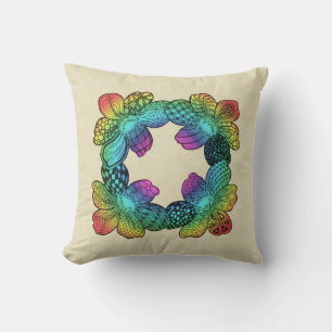 Rainbow Blume Doodle Kissen