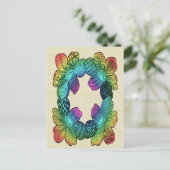 Rainbow Blume Doodle Postkarte (Stehend Vorderseite)
