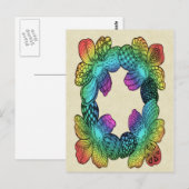 Rainbow Blume Doodle Postkarte (Vorne/Hinten)