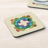 Rainbow Blume Doodle Untersetzer (Linke Seite)