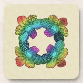 Rainbow Blume Doodle Untersetzer (Vorderseite)