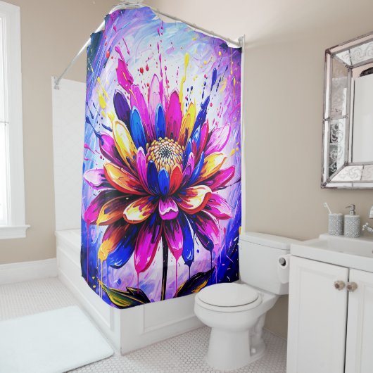 Rainbow-Blume Duschvorhang (Beispiel)