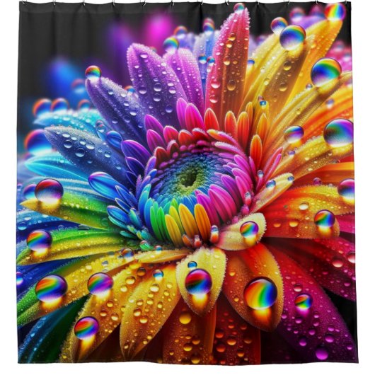 Rainbow-Blume Duschvorhang (Vorderseite)