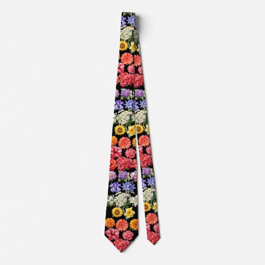 Rainbow Blume Floral Neck Tie Krawatte (Vorderseite)